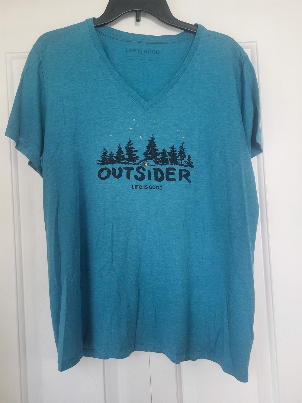 Life is Good Outsider V-Neck T-Shirt - Teal